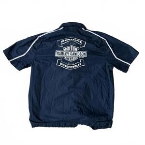 Vintage Y2K Harley Davidson Genuine Motors Bike Button Up L